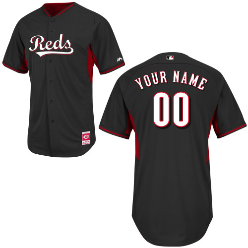 Customized Cincinnati Reds MLB Jersey-Men's Authentic 2014 Cool Base BP Black Baseball Jersey
